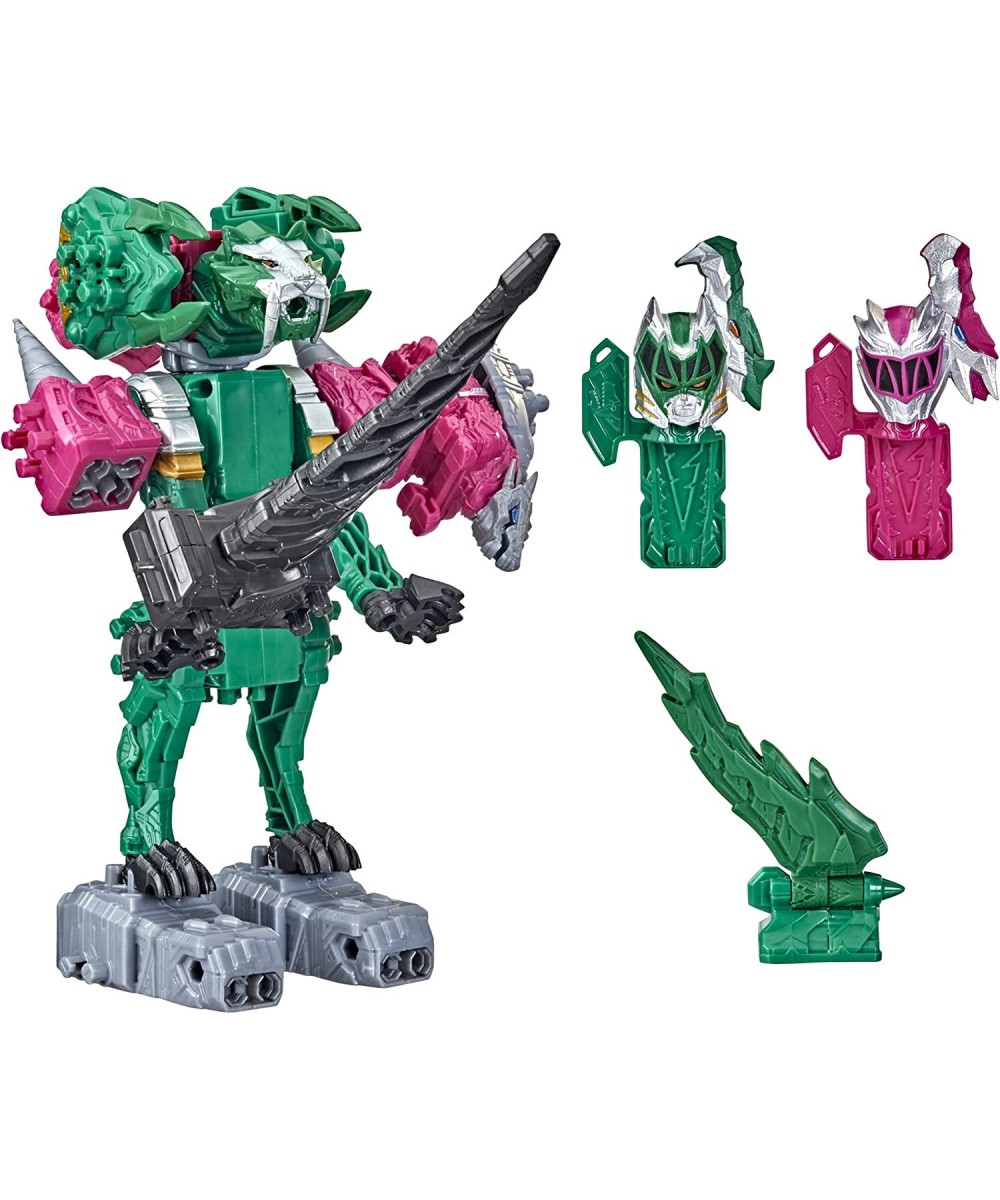 Dino Fury Pink Ankylo Hammer and Green Tiger Claw Zord Toys for Kids Ages 4 and Up Zord Link Mix-and-Match Custom Build Syste...