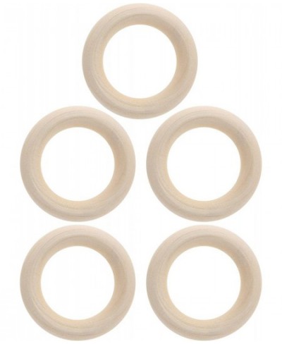 Wood Baby Teething Ring 5pcs Natural Beech Infant Teether Toys Unfinished Circles DIY Craft Pendant Connectors for Baby Boys ...