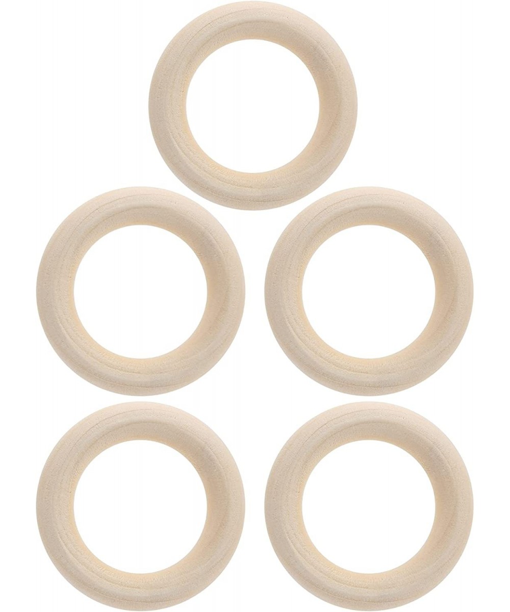 Wood Baby Teething Ring 5pcs Natural Beech Infant Teether Toys Unfinished Circles DIY Craft Pendant Connectors for Baby Boys ...