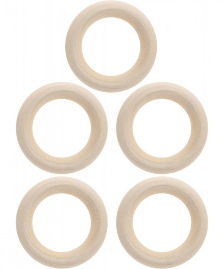 Wood Baby Teething Ring 5pcs Natural Beech Infant Teether Toys Unfinished Circles DIY Craft Pendant Connectors for Baby Boys ...