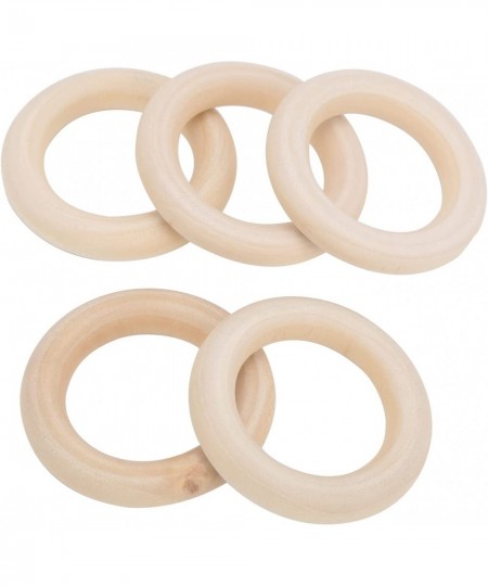 Wood Baby Teething Ring 5pcs Natural Beech Infant Teether Toys Unfinished Circles DIY Craft Pendant Connectors for Baby Boys ...