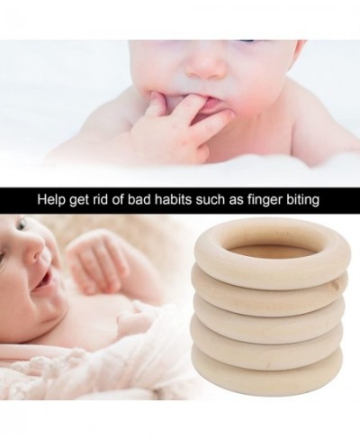 Wood Baby Teething Ring 5pcs Natural Beech Infant Teether Toys Unfinished Circles DIY Craft Pendant Connectors for Baby Boys ...