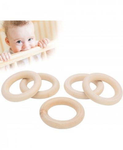 Wood Baby Teething Ring 5pcs Natural Beech Infant Teether Toys Unfinished Circles DIY Craft Pendant Connectors for Baby Boys ...