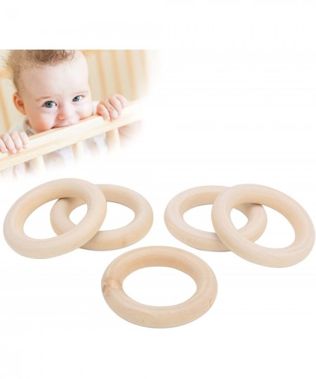 Wood Baby Teething Ring 5pcs Natural Beech Infant Teether Toys Unfinished Circles DIY Craft Pendant Connectors for Baby Boys ...