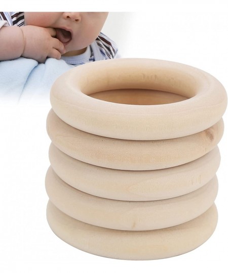 Wood Baby Teething Ring 5pcs Natural Beech Infant Teether Toys Unfinished Circles DIY Craft Pendant Connectors for Baby Boys ...