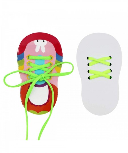 (Pack of 2) Wooden Lacing Shoe Toy Learn to Tie Shoelaces Fine Motor Skills Toy Threading Toy Board Game $22.08 - Board Games