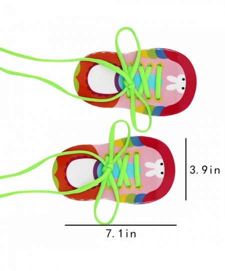 (Pack of 2) Wooden Lacing Shoe Toy Learn to Tie Shoelaces Fine Motor Skills Toy Threading Toy Board Game $22.08 - Board Games