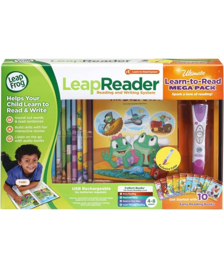 LeapReader System Learn-to-Read 10 Book Mega Pack Pink $92.09 - Electronic Learning & Education Toys