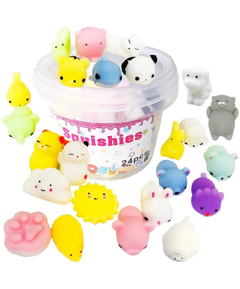 24pcs Mochi Squishy Toys Set with Storage Box Mini Squishies Kawaii Animal Squishys Party Favors for Kids Stress Reliever Anx...