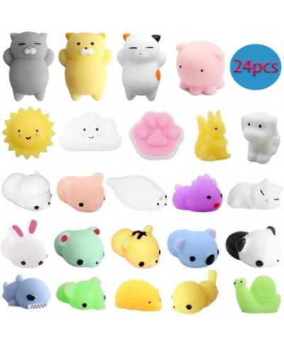 24pcs Mochi Squishy Toys Set with Storage Box Mini Squishies Kawaii Animal Squishys Party Favors for Kids Stress Reliever Anx...