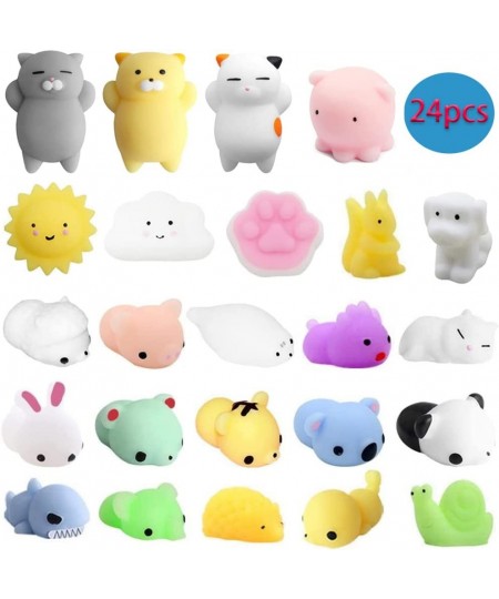 24pcs Mochi Squishy Toys Set with Storage Box Mini Squishies Kawaii Animal Squishys Party Favors for Kids Stress Reliever Anx...