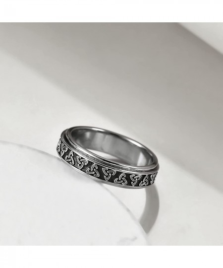 Spinner Anxiety Ring Sterling Silver Celtic Fidget Ring for Anxiety Celtic Knot Trinity Stress Relief Rings for Women Men $37...