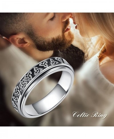 Spinner Anxiety Ring Sterling Silver Celtic Fidget Ring for Anxiety Celtic Knot Trinity Stress Relief Rings for Women Men $37...