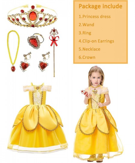 Girls Belle Costume Party Beauty Dress for Toddler Girls Aged 3-7 $52.54 - Kids' Costumes