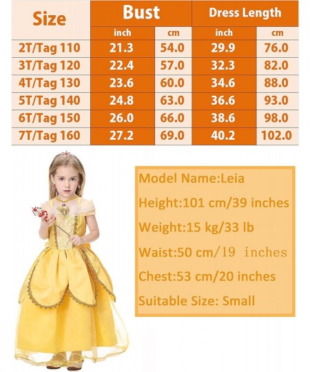 Girls Belle Costume Party Beauty Dress for Toddler Girls Aged 3-7 $52.54 - Kids' Costumes