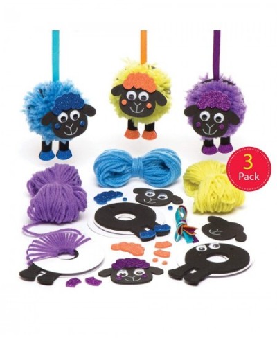 AR982 Fluffy Sheep Pom Pom Kits - Pack of 3 Arts and Crafts for Kids to Create and Display $18.06 - Kids' Drawing & Writing B...