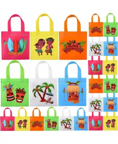 24 Pcs Hawaiian Gift Bags Non Woven Party Tropical Luau Goodie Tiki Aloha Hula Favor Summer Pool Treat Tote for Birthday Baby...