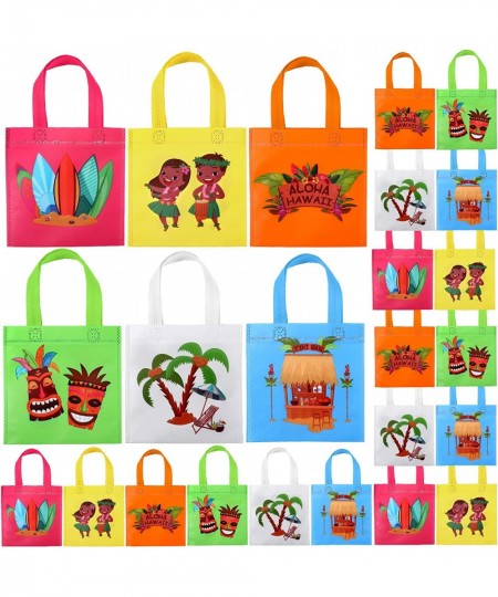 24 Pcs Hawaiian Gift Bags Non Woven Party Tropical Luau Goodie Tiki Aloha Hula Favor Summer Pool Treat Tote for Birthday Baby...