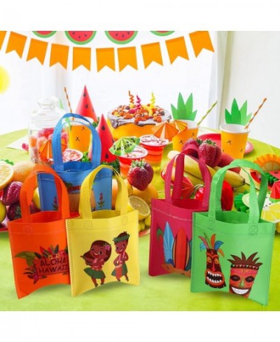 24 Pcs Hawaiian Gift Bags Non Woven Party Tropical Luau Goodie Tiki Aloha Hula Favor Summer Pool Treat Tote for Birthday Baby...