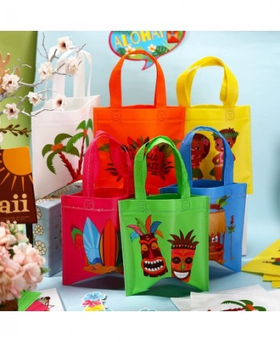 24 Pcs Hawaiian Gift Bags Non Woven Party Tropical Luau Goodie Tiki Aloha Hula Favor Summer Pool Treat Tote for Birthday Baby...