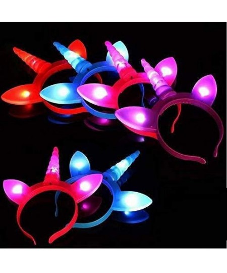 6 Pack Light up Headbands Colorful Unicorn Headband Party Supplies Flashing Hairband for Women Girls Dress Up Glow Accessorie...