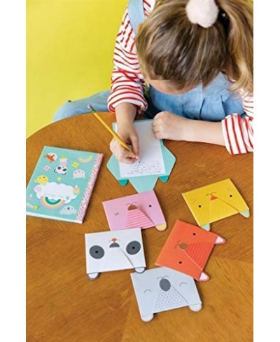 DIY Arts and Crafts Kit Stationery Design – Craft Kit for Kids Includes 12 Animal Notecards 1 Blank Journal 2 Sticker Sheets ...