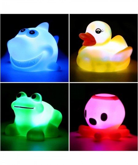 Bath Toy Can Flashing Colourful Light(Big Style 4 Pack) Floating Bath Toy Light Up Bathtub Water Tub Toy for Pool Shower Bath...