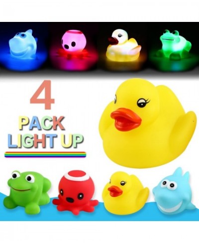 Bath Toy Can Flashing Colourful Light(Big Style 4 Pack) Floating Bath Toy Light Up Bathtub Water Tub Toy for Pool Shower Bath...