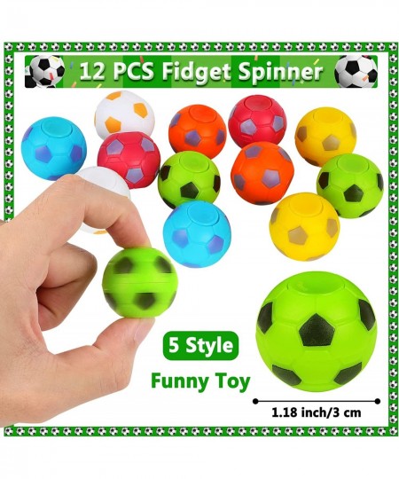 Soccer Party Favors Set 80 PCS Soccer Toys Whistle Fidget Spinner Silicone Bracelet Tattoo Stickers Eraser Keychains for Socc...