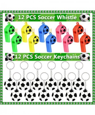 Soccer Party Favors Set 80 PCS Soccer Toys Whistle Fidget Spinner Silicone Bracelet Tattoo Stickers Eraser Keychains for Socc...