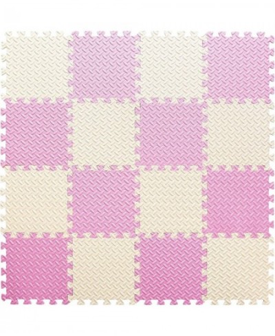 16 Tiles Foam Play Mat 0.4 Inch Thicked Interlocking Floor Mats with Solid Colors Squares Baby Play Mat EVA Foam Puzzle Floor...