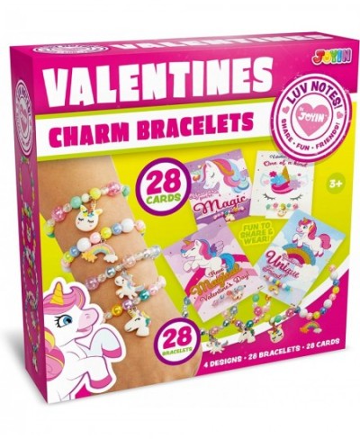 28 Packs Valentine Cards with Unicorn Bracelets for Kids Valentine‘s Day Gift Cards Unicorn Bracelets Valentine's Party Favor...