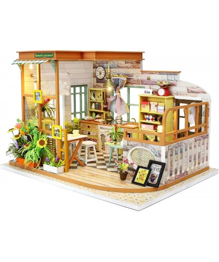 Miniature House Kit-DIY Miniature Dollhouse Kit-Mini House Making Kit with Furniture Lights-Wooden Model House to Build with ...