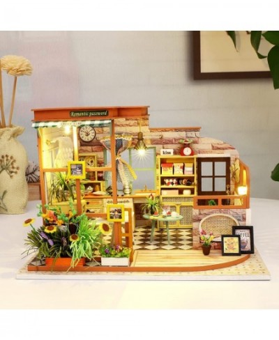 Miniature House Kit-DIY Miniature Dollhouse Kit-Mini House Making Kit with Furniture Lights-Wooden Model House to Build with ...