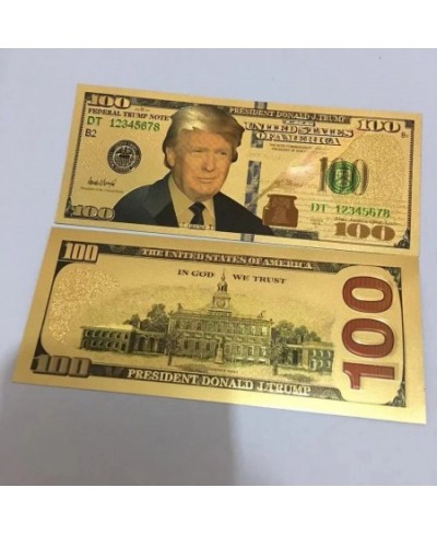 10pc Donald Trump Dollar Bill $100 24kt Gold Plated Commemorative Bank Note Collectors Item Great Gift for Coin Currency Coll...