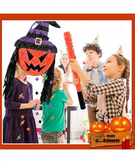 Pumpkin Pinata Funny Halloween Pumpkin Pinata with Stick and Blindfold Halloween Pinata for Adults Birthday Party Game Candy ...