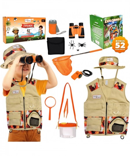 Complete Kids’ Outdoor Adventure Explorer Set Camping and Backyard Safari Kit with Hat Vest Binoculars Magnifying Glass Flash...