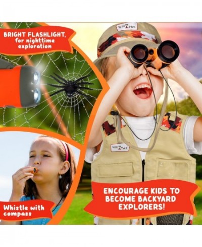 Complete Kids’ Outdoor Adventure Explorer Set Camping and Backyard Safari Kit with Hat Vest Binoculars Magnifying Glass Flash...