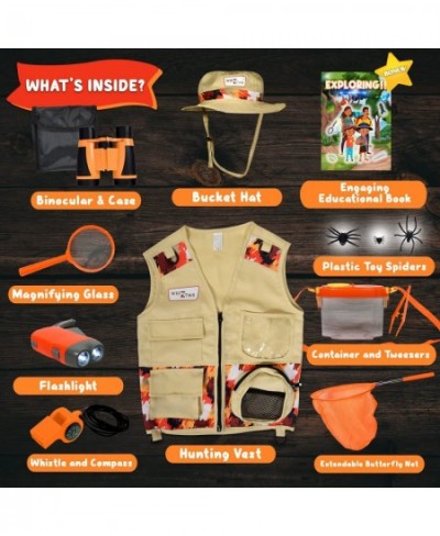 Complete Kids’ Outdoor Adventure Explorer Set Camping and Backyard Safari Kit with Hat Vest Binoculars Magnifying Glass Flash...