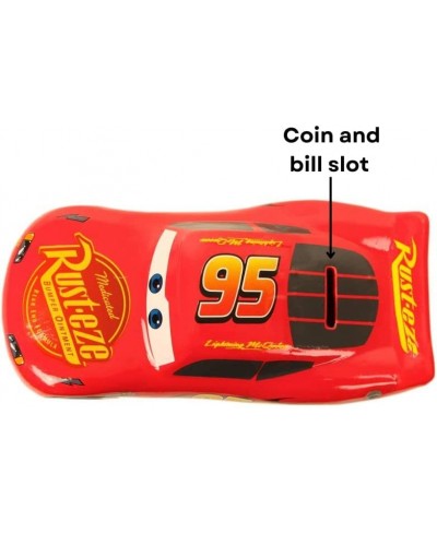 Pixar Cars Lightning McQueen Piggy Bank – Kids Ceramic Coin Bank with Rubber Stopper $39.71 - Kids' Money Banks