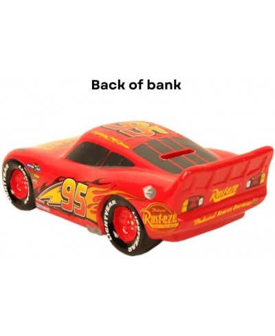 Pixar Cars Lightning McQueen Piggy Bank – Kids Ceramic Coin Bank with Rubber Stopper $39.71 - Kids' Money Banks