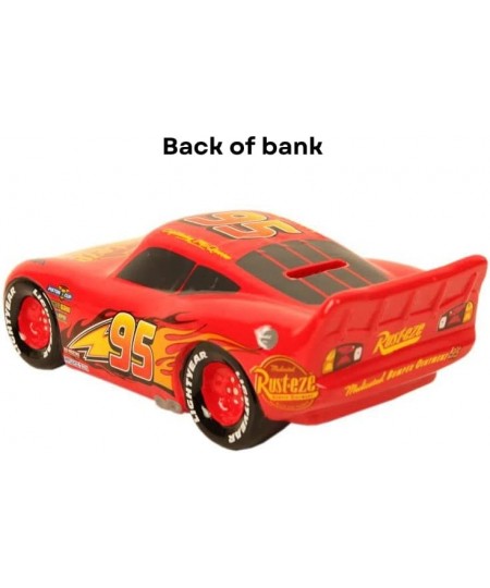 Pixar Cars Lightning McQueen Piggy Bank – Kids Ceramic Coin Bank with Rubber Stopper $39.71 - Kids' Money Banks