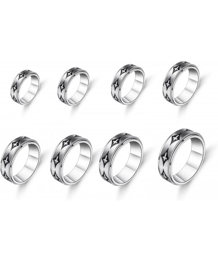 Stainless Steel Spinner Moon Star Ring for Women Men Heart Cat Fidget Anxiety Rotating Band Rings Stress Relieving Promise We...