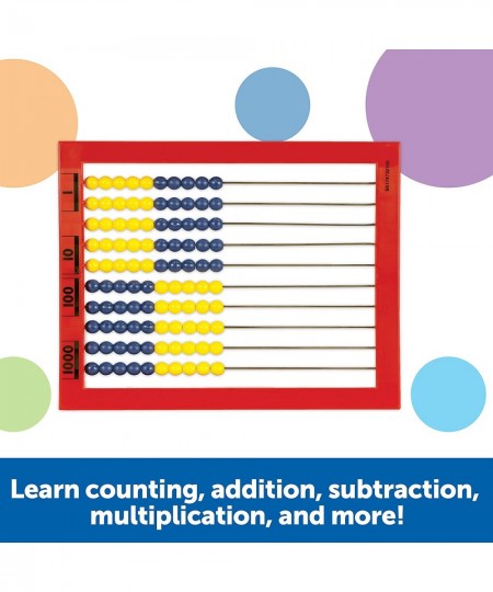 2-Color Desktop Abacus Red Frame Color Coded Math Concepts Ages 5+ $25.51 - Early Development & Activity Toys