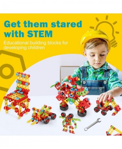 STEM Blocks Building Toys 288 Pieces Building Set Toys for 3 4 5 6 7 Year Old Boys Girls Construction Education Toy with Tool...