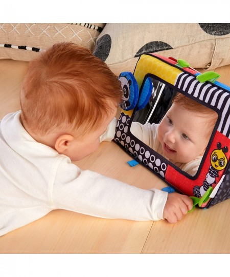 Flip For Art High Contrast Floor Activity Mirror with Take Along Cards Tummy Time Play Newborn+ $19.43 - Baby Mirror Toys