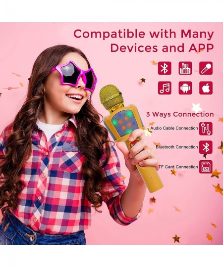 Kids Toys Microphone Wireless Karaoke Machine for 3 4 5 6 7 8 9 10 Years Old Boy Girl Gifts Voice Changer Bluetooth Microphon...