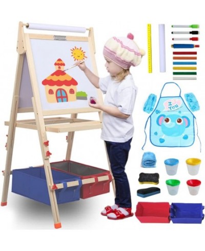 Art Easel for Kids Standing Kid's Art Easel Kids Easel with Magnetic Chalkboard & White Board Kids Art Easel with Paper Roll ...