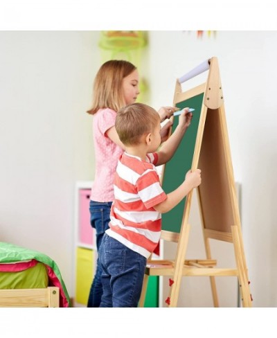 Art Easel for Kids Standing Kid's Art Easel Kids Easel with Magnetic Chalkboard & White Board Kids Art Easel with Paper Roll ...