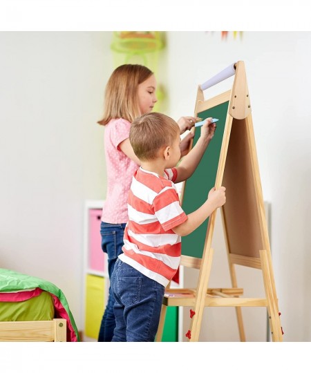 Art Easel for Kids Standing Kid's Art Easel Kids Easel with Magnetic Chalkboard & White Board Kids Art Easel with Paper Roll ...